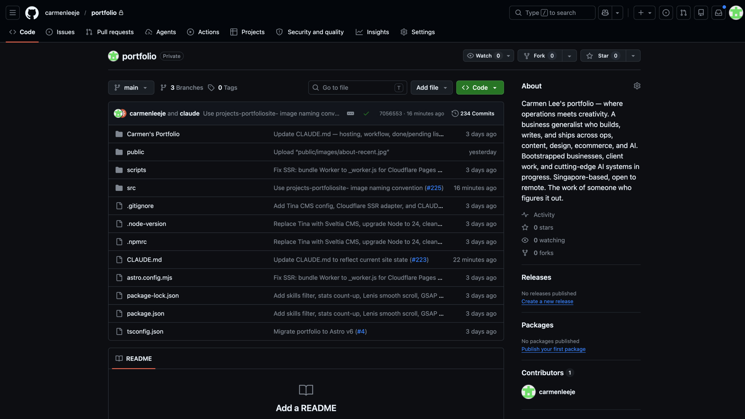 GitHub PR history